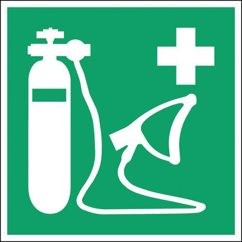 Räddningsskylt – syrgasåterupplivning – styv