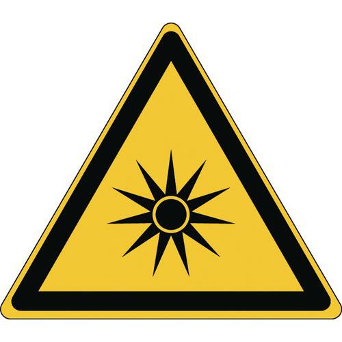 Varningsskylt – optisk strålning – styv