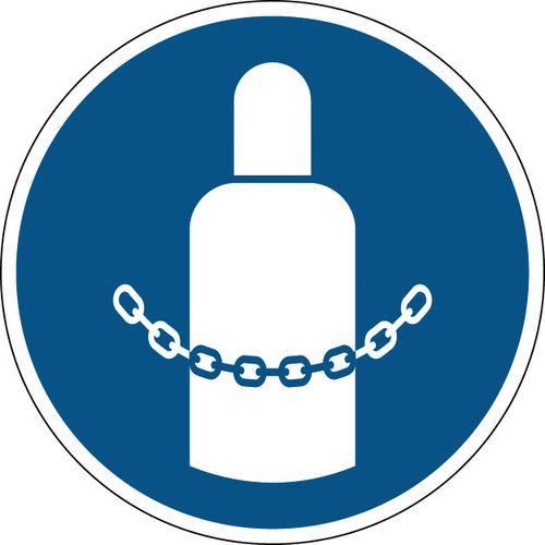 Påbudsskylt – skydda gasflaskor – styv