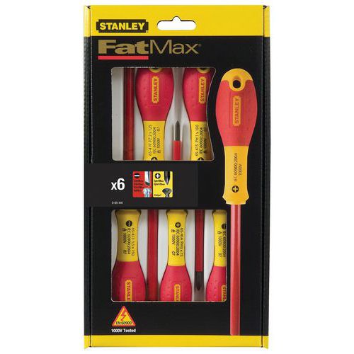 Skruvmejselsats 6 delar isolerad med testare FatMax® Skruvmejselsats 6 delar isolerad med testare FatMax®