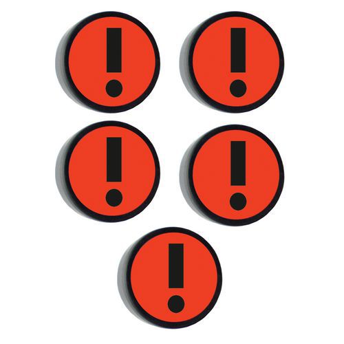Rund magnet med Utropstecken-symbol