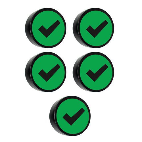 Rund magnet med Verifierad-symbol