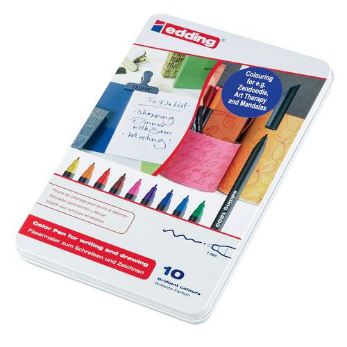 Edding 1200 färgpenna – förpackning med 10 olika färger