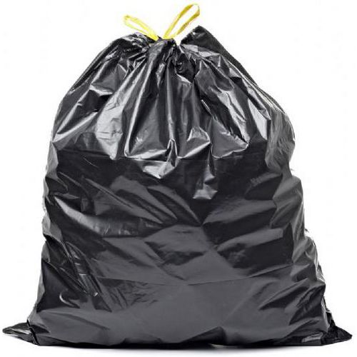 Soppåse med dragsnöre 50 L svart - Alfapac