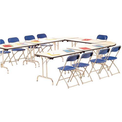 Konferensbord fällbart krom rektangulärt