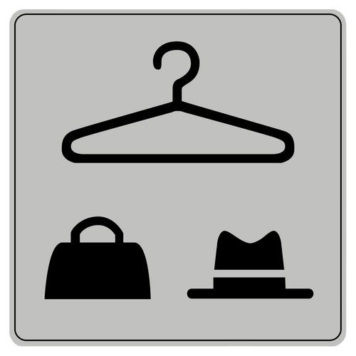 Symbolskylt plexiglas grå garderob
