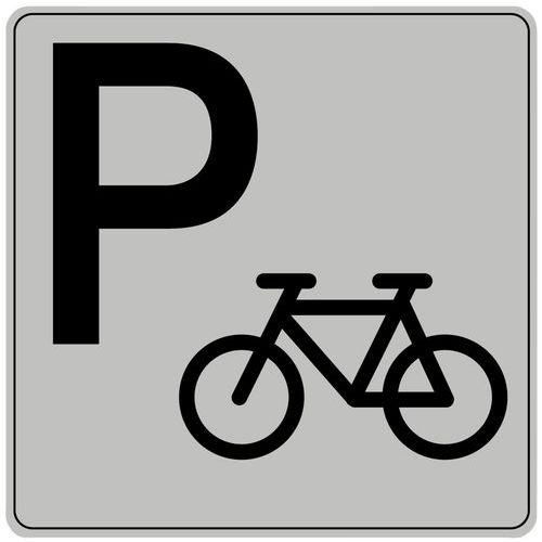 Symbolskylt plexiglas grå cykelparkering