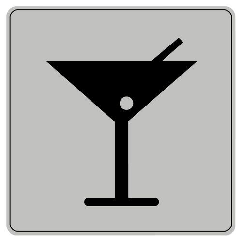 Symbolskylt plexiglas grå bar