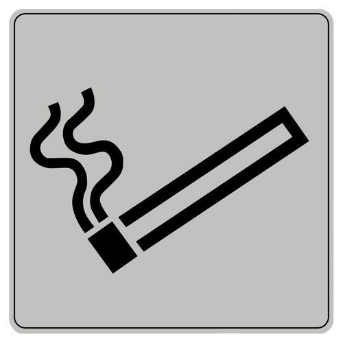 Symbolskylt plexiglas grå rökzon