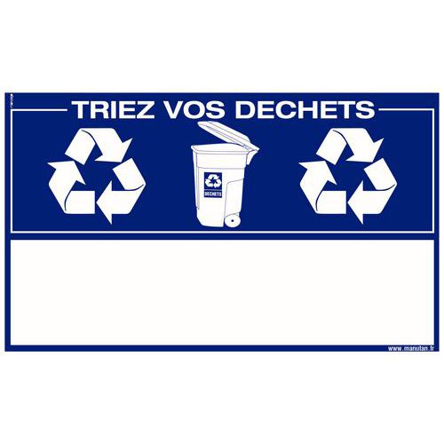 Skylt för hållbar utveckling – ”Sortera ditt avfall” – Självhäftande