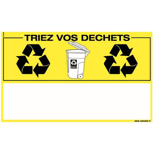 Skylt för hållbar utveckling – ”Sortera ditt avfall” – Styv