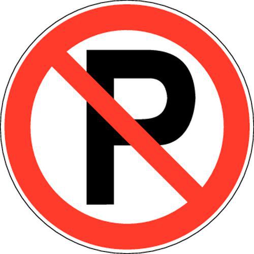 Förbudsskylt – parkering förbjuden – självhäftande