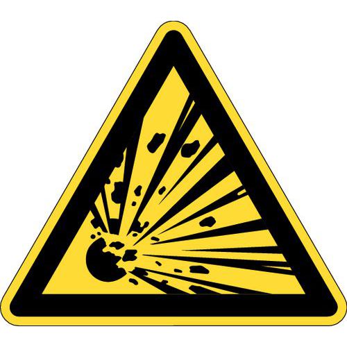 Varningsskylt – ”explosivt material” – styv