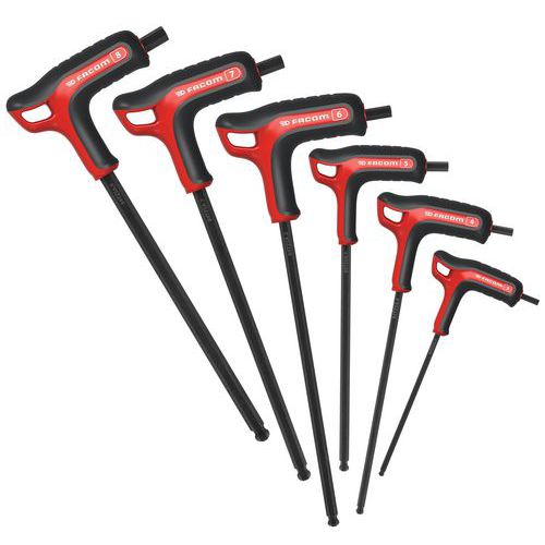 Insexnyckelsats 6 delar med T-handtag 6-kant P - Facom Insexnyckelsats 6 delar med T-handtag 6-kant P - Facom
