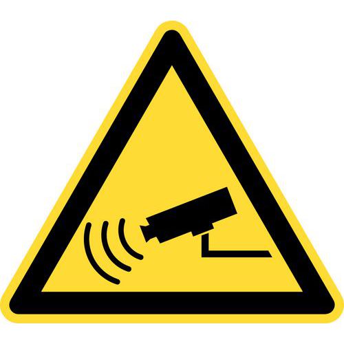 Varningsskylt – CCTV-övervakning – styv