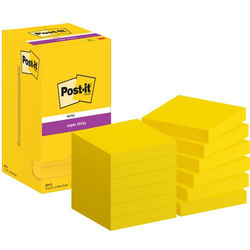 Post-it® Super Sticky 76x76 mm 12 gula block - Post-it® Post-it® Super Sticky 76x76 mm 12 gula block - Post-it®