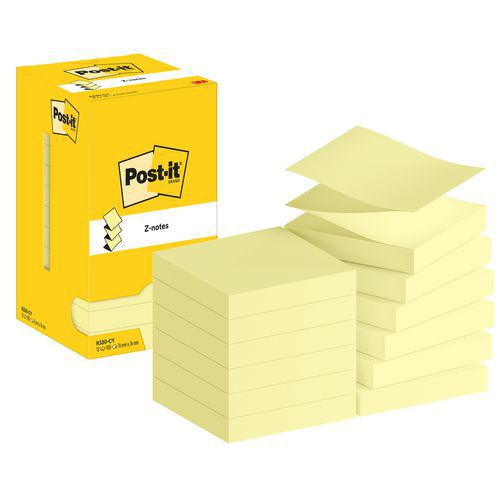 Z-Notes Post-it® 76 x 76 mm 12 gula block - Post-it® Z-Notes Post-it® 76 x 76 mm 12 gula block - Post-it®