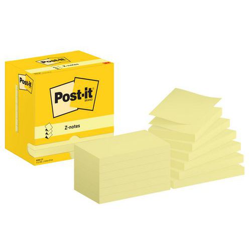 Z-Notes Post-it® 76 x 127 mm 12 gula block - Post-it® Z-Notes Post-it® 76 x 127 mm 12 gula block - Post-it®