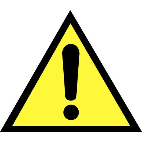 Ark med ”allmän varning”-skyltar