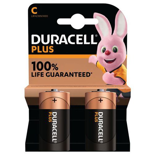 Plus 100% C alkaliskt batteri – 2 eller 4 enheter – Duracell