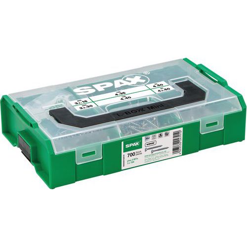 Sats L-Boxx Mini träskruv försänkt huvud TX - Spax Sats L-Boxx Mini träskruv försänkt huvud TX - Spax