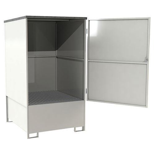 Metallbox med uppsamlingskärl för 1 IBC - 1000 L - Manutan Expert