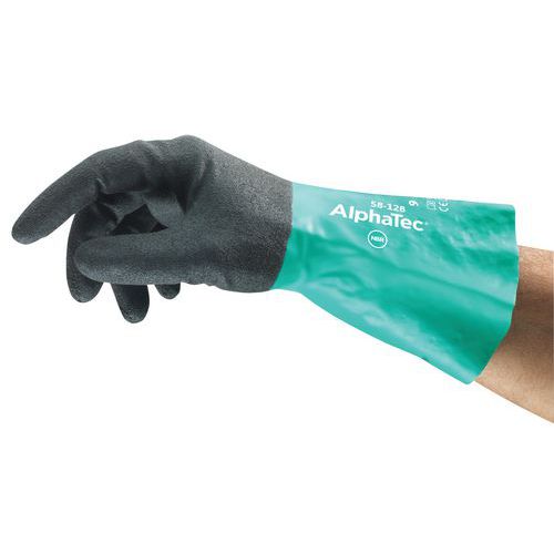 AlphaTec® 58-128 ergonomiska nitrilhandskar