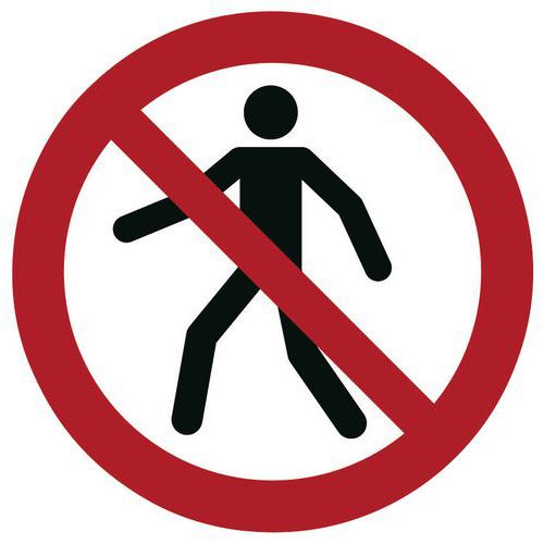 Förbudsskylt – ”tillträde förbjudet för fotgängare” – styv