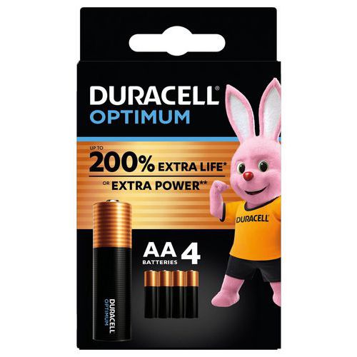 Optimum alkaliskt AA-batteri – 4 enheter – Duracell