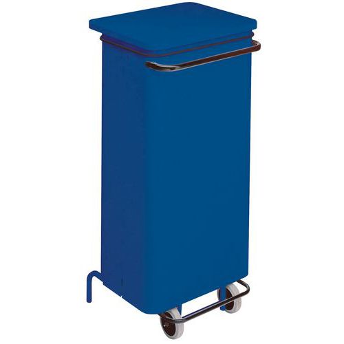Behållare flyttbar med pedal och löstagbar frampanel 110 l