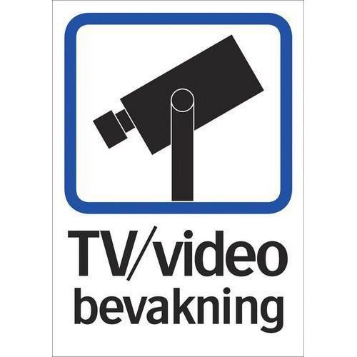 Skylt - TV/video bevakning, dubbelsidig