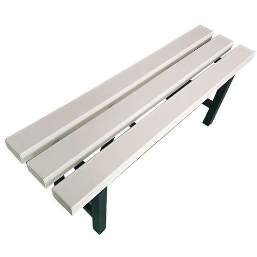 Vit PVC-bänk - montering krävs - Manutan Vit PVC-bänk - montering krävs - Manutan