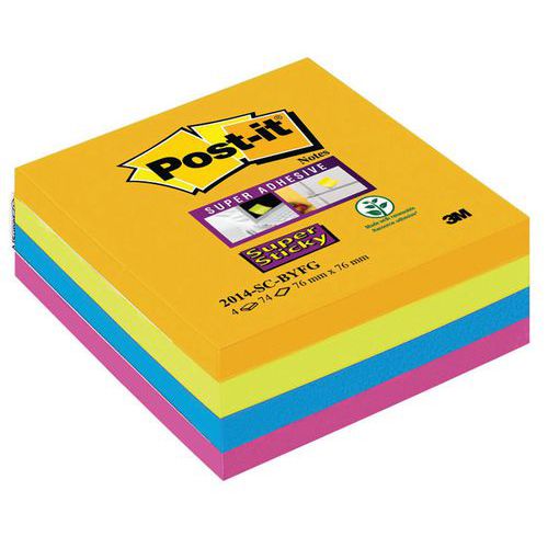 Kub för Post-it® Super Sticky-lappar, 4 färger