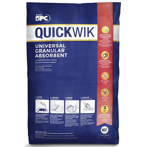 Absorberingsgranulat Quickwik universell - kokosfiber - 50L - Brady Absorberingsgranulat Quickwik universell - kokosfiber - 50L - Brady
