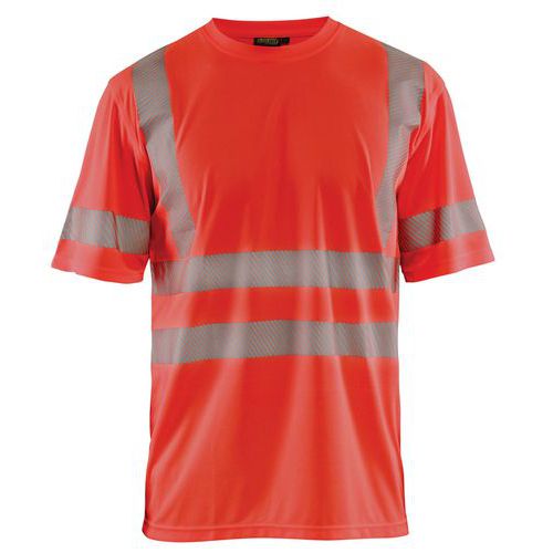 UV-skyddad Varsel-T-shirt Varselröd