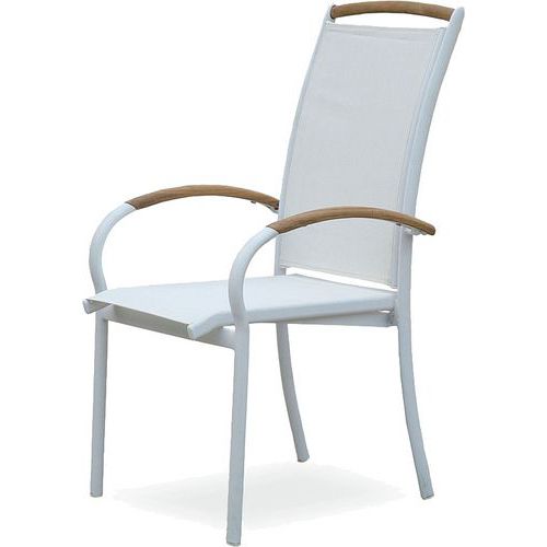 Robust stapelstol Nydala Aluminium/Textilene/Teak