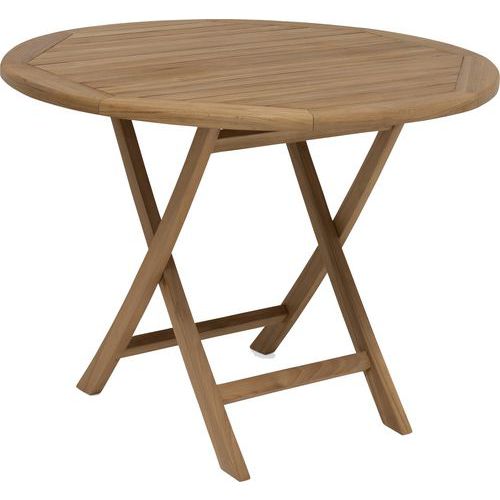 Fällbart bord Nova Ø 100 cm i obehandlad teak