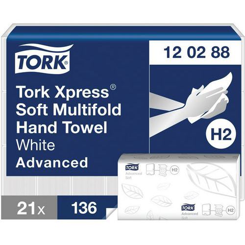 Tork Advanced H2 pappershanddukar – Interfolded Tork Advanced H2 pappershanddukar – Interfolded