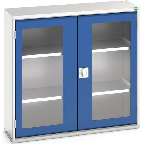 Skåp Verso med transparenta dörrar och 2 hyllplan 1050x350x1000 – Bott