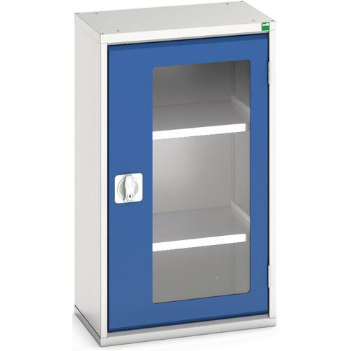 Skåp Verso med transparenta dörrar och 2 hyllplan 525x350x900 – Bott
