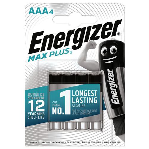 Max Plus AAA LR03 FSB4 alkaliskt batteri – förpackning med 4 st – Energizer