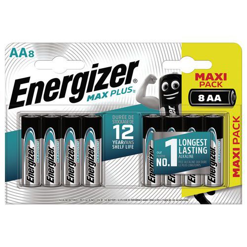 Max Plus AAA/LR6 FSB8 alkaliskt batteri – förpackning med 8 st – Energizer