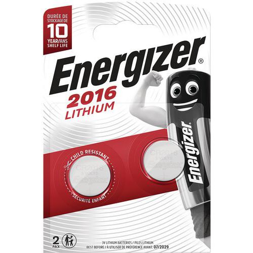 Litiumbatteri för miniräknare – CR2016 – förpackning med 2 st – Energizer