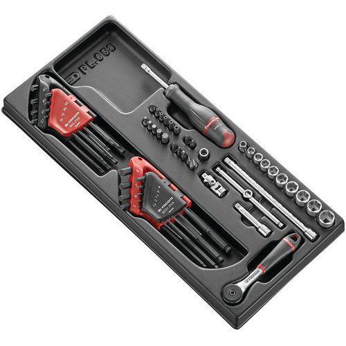Modul XL spärr och hylsor 1/4 + 2 tillbehör - Facom Modul XL spärr och hylsor 1/4 + 2 tillbehör - Facom