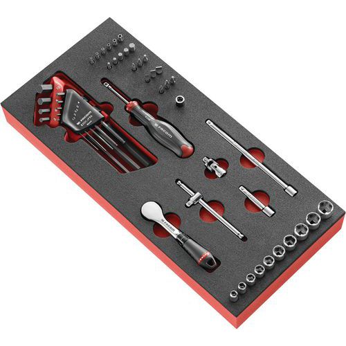 Modul skuminlägg spärr HP 1/4 och hylsor - Facom Modul skuminlägg spärr HP 1/4 och hylsor - Facom
