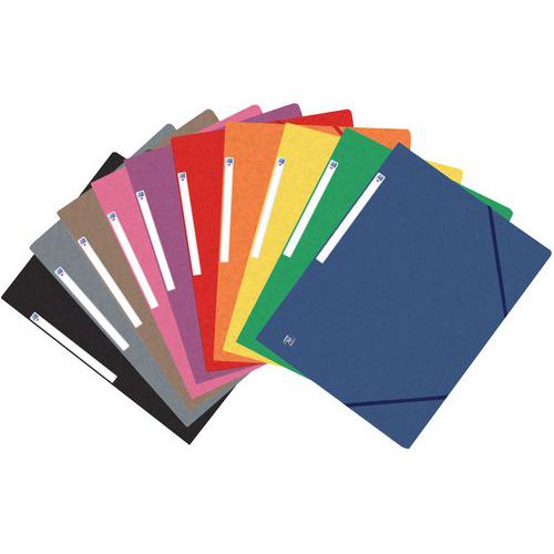 Topfile A4 elastisk mapp med 3 flikar – glansig kartong – blandade färger