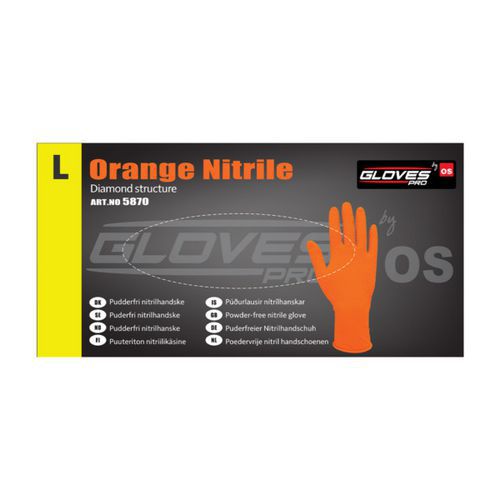 Engångshandskar nitril puderfri, orange Engångshandskar nitril puderfri, orange