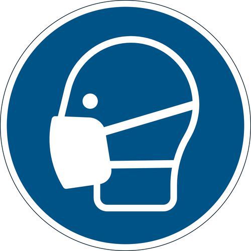 Påbudsdekal Använd munskydd borttagbar