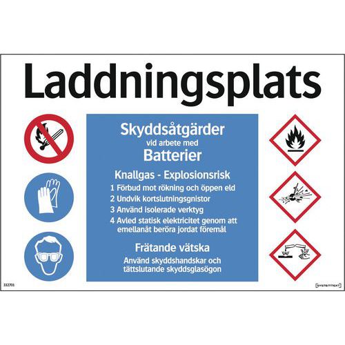 Informationsskylt med SE text - Laddningsplats