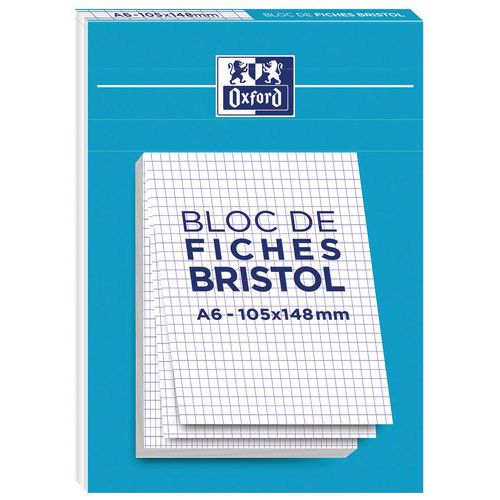 A5-block med hålstansade flashcards, 5x5 rutor, 210 g, vita – Oxford
